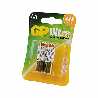 Алкалиновые батарейки GP Ultra Alkaline 15А AA - 2 шт. на блистере
