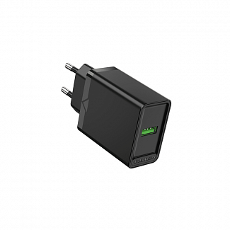 Сетевое зарядное устройство Vention на 1 порт USB A QC 3.0 2.4A Черный
