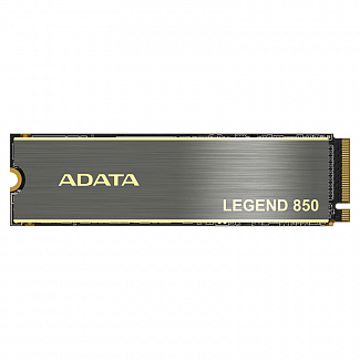 Твердотельный накопитель/ ADATA SSD LEGEND 850, 512GB, M.2(22x80mm), NVMe 1.4, PCIe 4.0 x4, 3D NAND, R/W 5000/2700MB/s, IOPs 380 000/530 000, TBW 500, DWPD 0.54, with Heat Sink (5 лет)