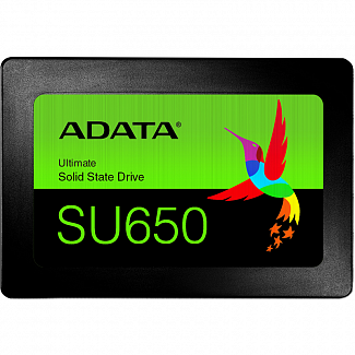 Твердотельный накопитель/ ADATA SSD Ultimate SU650, 480GB, 2.5" 7mm, SATA3, 3D TLC, R/W 520/450MB/s, IOPs 40 000/75 000, TBW 280, DWPD 0.5 (3 года)
