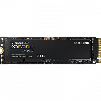 Твердотельные накопители/ Samsung SSD 970 EVO Plus, 2000GB, M.2(22x80mm), NVMe 1.3, PCIe 3.0 x4, 3-bit MLC, R/W 3500/3300MB/s, IOPs 620 000/560 000, DRAM buffer 2048MB, TBW 1200, DWPD 0.33 (12 мес.)
