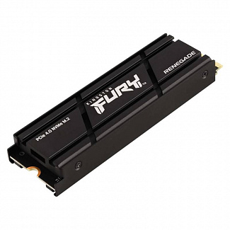 Твердотельный накопитель/ Kingston SSD Fury Renegade, 4000GB, M.2(22x80mm), NVMe, PCIe 4.0 x4, 3D TLC, R/W 7300/7000MB/s, IOPs 1 000 000/1 000 000, DRAM buffer 4096MB, TBW 4000, DWPD 0.55, with Heat Spreader (5 лет)