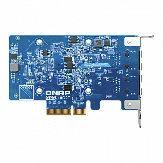 Сетевая карта/ QNAP QXG-10G2T Dual-port BASET 10GbE network expansion card; low-profile form factor; PCIe Gen3 x4