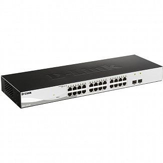 Коммутатор/ DGS-1210-26/FL Managed L2 Switch 24x1000Base-T, 2x1000Base-X SFP, Surge 6KV, CLI