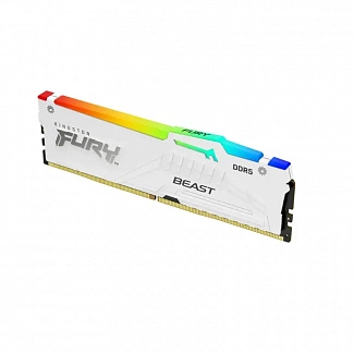Память оперативная/ Kingston 16GB 6000MT/s DDR5 CL40 DIMM FURY Beast White RGB XMP
