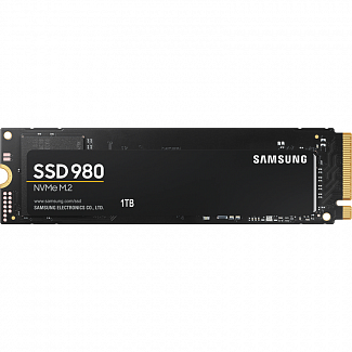 Твердотельные накопители/ Samsung SSD 980, 1000GB, M.2(22x80mm), NVMe 1.4, PCIe 3.0 x4, 3-bit MLC, R/W 3500/3000MB/s, IOPs 500 000/480 000, TBW 600, DWPD 0.33 (12 мес.)