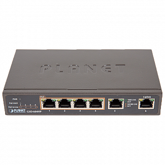 коммутатор/ PLANET 4-Port 10/100/1000T 802.3at POE + 2-Port 10/100/1000T Desktop Switch (55W POE Budget, External Power Supply)