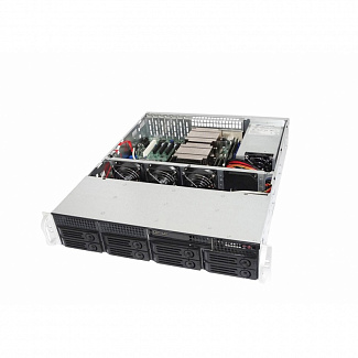 Серверный корпус/ 8+1 trays, Single 550W CRPS PSU / 2U rackmount 21" depth chassis / Supports ATX, Micro-ATX and Mini-ITX motherboards