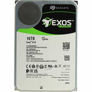 Жесткий диск/ HDD Seagate SATA 16Tb Exos X18 6Gb/s 7200 256Mb 1 year warranty
