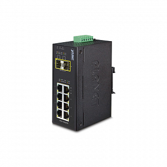 коммутатор/ PLANET IP30 Industrial 8-Port 10/100/1000T + 2-Port 100/1000X SFP Ethernet Switch (-40~75 degrees C)