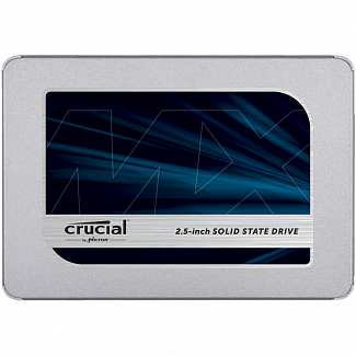 Crucial SSD MX500, 2000GB, 2.5" 7mm, SATA3, 3D TLC, R/W 560/510MB/s, IOPs 95 000/90 000, DRAM buffer 2048MB, TBW 700, DWPD 0.2, with adapter 9.5mm (12 мес.)