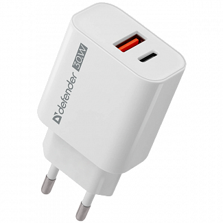Defender Сетевое ЗУ UPA-130 USB-C/PD30W+USB-A/QC3.0