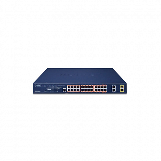 коммутатор/ PLANET GS-4210-24HP2C IPv6/IPv4,4-Port 10/100/1000T 802.3bt 95W PoE + 20-Port 10/100/1000T 802.3at PoE + 2-Port Gigabit TP/SFP Combo Managed Switch(515W PoE Budget, 250m Extend mode, supports ERPS Ring, CloudViewer app, MQTT and cybersecurity