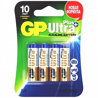 Алкалиновые батарейки GP Ultra Plus Alkaline 24А AАA - 4 шт. на блистере (4 шт.)