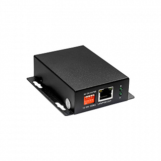 PoE удлинитель 10M/100M Fast Ethernet на 400м (до 30W).Увеличение расстояния передачи данных + питание на 100м (В режиме "S" - до 400м). Совместим с оборудованием PoE IEEE 802.3af/at. Порты: вх.- 1 x RJ45 (10/100 Base-T), роз. 2.1x5мм DC; вых.- 1 x RJ45 (