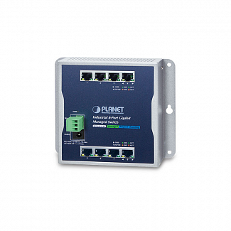 WGS-4215-8T индустриальный коммутатор/ IP30, IPv6/IPv4, 8-Port 1000TP Wall-mount Managed Ethernet Switch (-40 to 75 C), dual redundant power input on 12-48VDC / 24VAC terminal block and power jack, SNMPv3, 802.1Q VLAN, IGMP Snooping, SSL, SSH, ACL