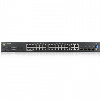 Коммутатор/ ZYXEL NebulaFlex Pro GS2220-28 Hybrid L2 Switch, rack 19 ", 24xGE, 4xCombo (SFP / RJ-45), silent, standalone / cloud management