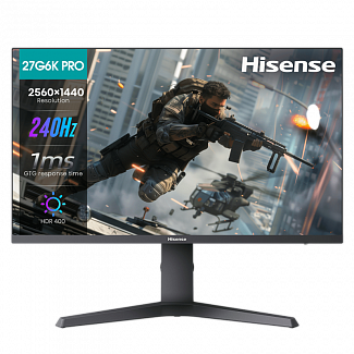 Монитор Hisense/ 27"/2560x1440, IPS, 16:9, матовый, 240Гц, время отклика 1мс, 320кд/м2, 1000:1,DisplayPort, HDMI*2, черный