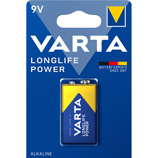 Батарейка Varta LONGLIFE POWER (HIGH ENERGY) Крона 6LR61 BL1 Alkaline 9V (4922) (1/10/50) (1 шт.)