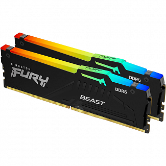 Память оперативная/ Kingston 64GB 5200MT/s DDR5 CL40 DIMM (Kit of 2) FURY Beast RGB