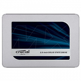 Crucial SSD MX500, 1000GB, 2.5" 7mm, SATA3, 3D TLC, R/W 560/510MB/s, IOPs 95 000/90 000, DRAM buffer 1024MB, TBW 360, DWPD 0.2, with adapter 9.5mm (12 мес.)