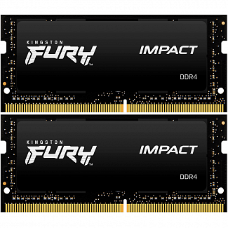 Память оперативная/ Kingston 64GB 2666MHz DDR4 CL16 SODIMM (Kit of 2) FURY Impact