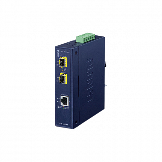 медиа конвертер/ PLANET IP30 Industrial 10/100/1000T to 2-Port 100/1000X SFP Gigabit Media Converter (-40 to 75 degree C)