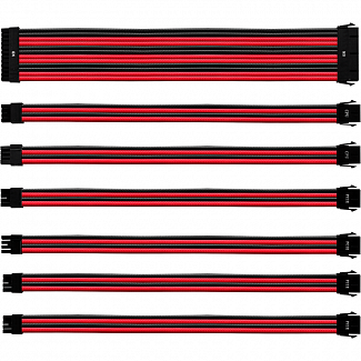 удлинитель кабеля блока питания/ Cooler Master UNIVERSAL PSU EXTENSION CABLE KIT WITH PVC SLEEVING - Red & Black