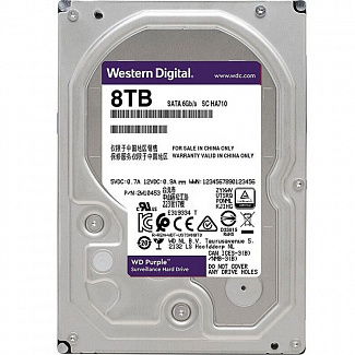 Жесткий диск/ HDD WD SATA3 8Tb Purple 5640 128Mb 1 year warranty (replacement WD82PURZ)