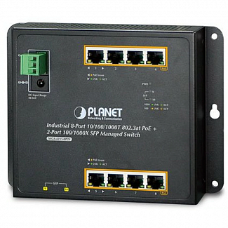 WGS-4215-8T2S индустриальный коммутатор/ IP30, IPv6/IPv4, 8-Port 1000TP + 2-Port 100/1000F SFP Wall-mount Managed Ethernet Switch (-40 to 75 C), dual redundant power input on 12-48VDC / 24VAC terminal block and power jack, SNMPv3, 802.1Q VLAN, IGMP Snoopi