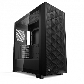 Корпус без блока питания/ PCCOOLER C3D510 BK, Mesh Mid Tower, Black, TG, 0.7 SPCC, no fans E-ATX, ATX, mATX, mITX 170/390/205mm 2x2.5", 2x3.5", 7xPCI 2xUSB-A 3.0 455x220x491mm