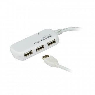 Удлинитель., 4 порта, USB 2.0, питание от шины, некаскадируемый 12 м/ USB 2.0 4-Port Hub with Extension Cable 12m