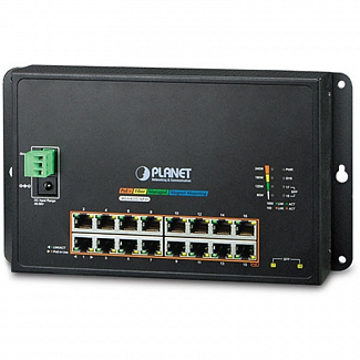 коммутатор/ PLANET WGS-4215-16P2S IP40, IPv6/IPv4, 16-Port 1000T 802.3at PoE + 2-Port 100/1000X SFP Wall-mount Managed Ethernet Switch (-10 to 60 C, dual power input on 48-56VDC terminal block and power jack, SNMPv3, 802.1Q VLAN, IGMP Snooping, SSL, SSH,