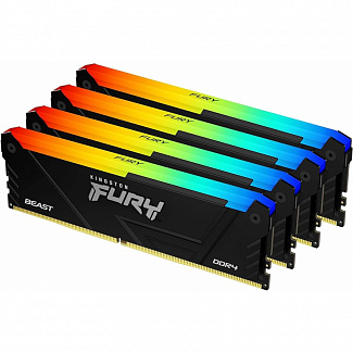 Память оперативная/ Kingston 128GB 3600MHz DDR4 CL18 DIMM (Kit of 4) FURY Beast RGB
