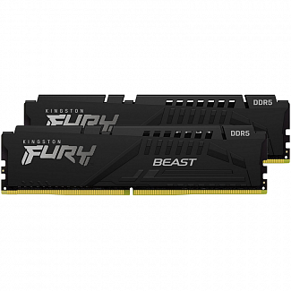 Память оперативная/ Kingston 16GB 5200MT/s DDR5 CL40 DIMM (Kit of 2) FURY Beast Black XMP